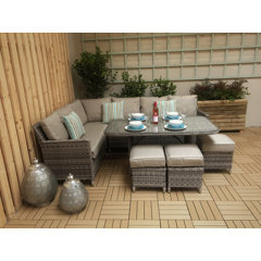 Alexandria rattan 3 seater corner online sofa